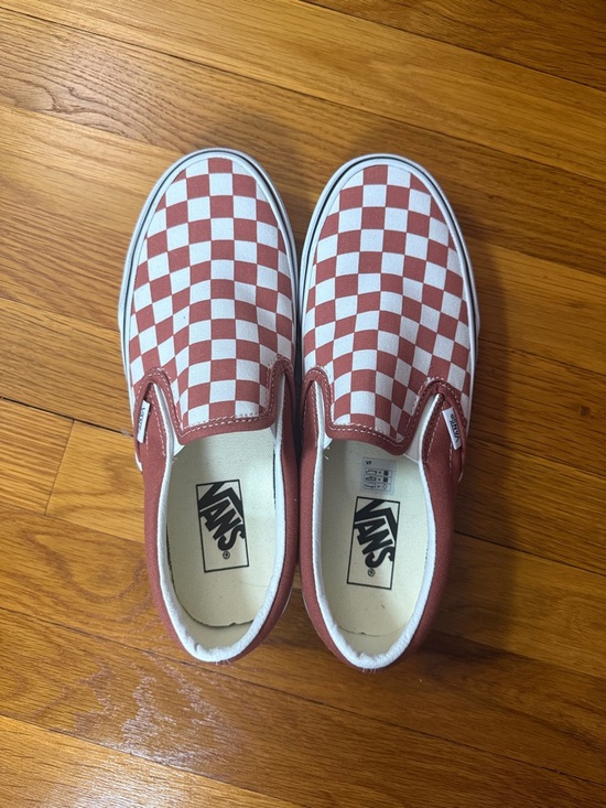 Vans Shoes - Vans Checkerboard Slip-On Sneakers in Brick/White
